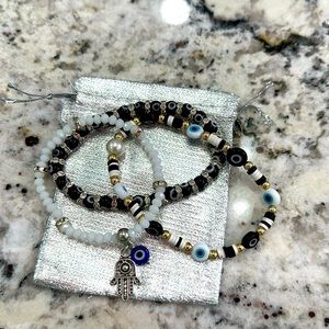Evil Eye bracelet stack